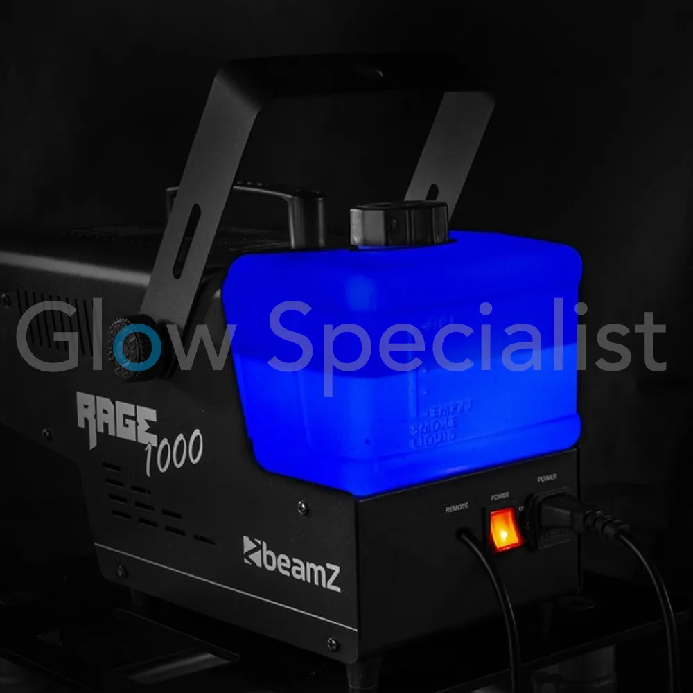 BeamZ BeamZ Rage1000 Fog Machine – 1000W – Wireless Remote – High Output – Fast Heat‑Up