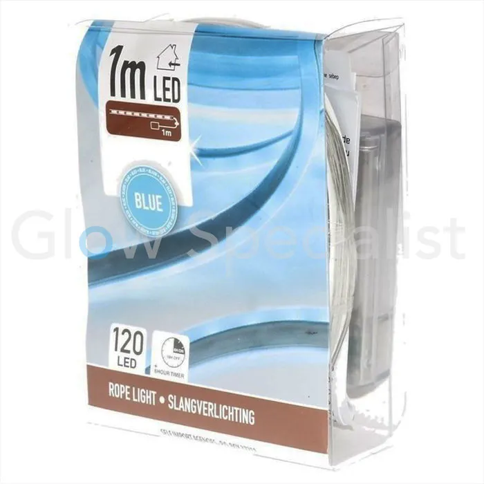 LED ROPE LIGHT - 120 LED - 1 METER - BLUE - WITH TIMER