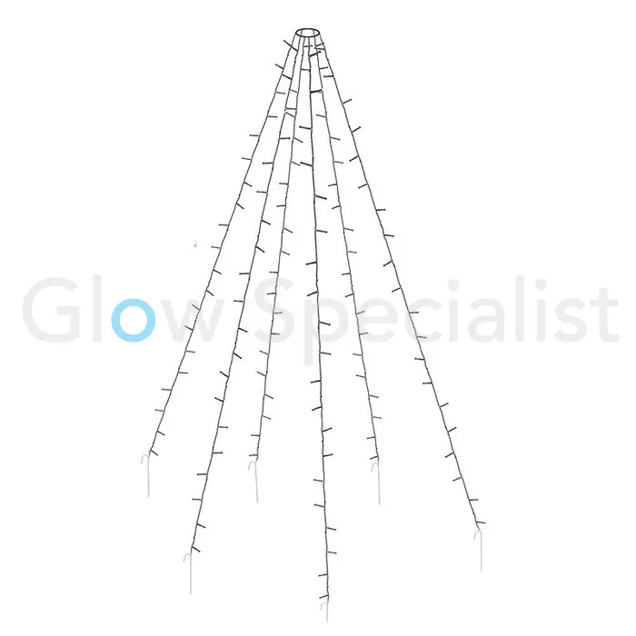 FLAG POLE LIGHTING - 192 LED - H 208 CM - WARM WHITE