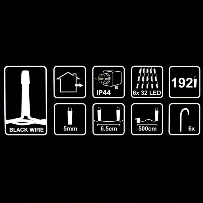 FLAG POLE LIGHTING - 192 LED - H 208 CM - WARM WHITE