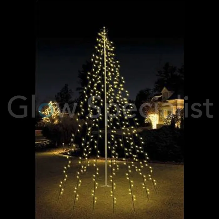 VLAGGENMAST VERLICHTING - 360 LED - H 800 CM - WARM WIT