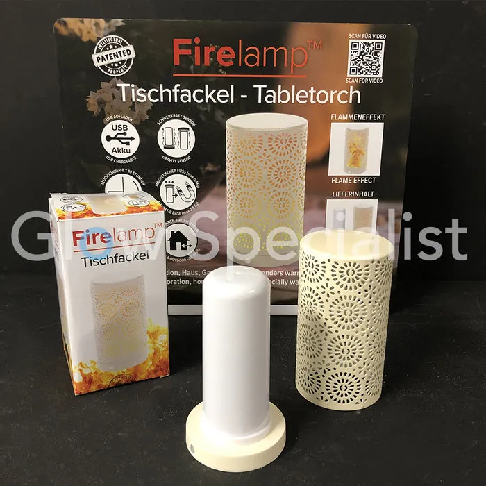 Firelamp FIRELAMP™ MAGNETISCHE TAFEL VUURLAMP - OPLAADBAAR VIA USB - ZWART OF WIT