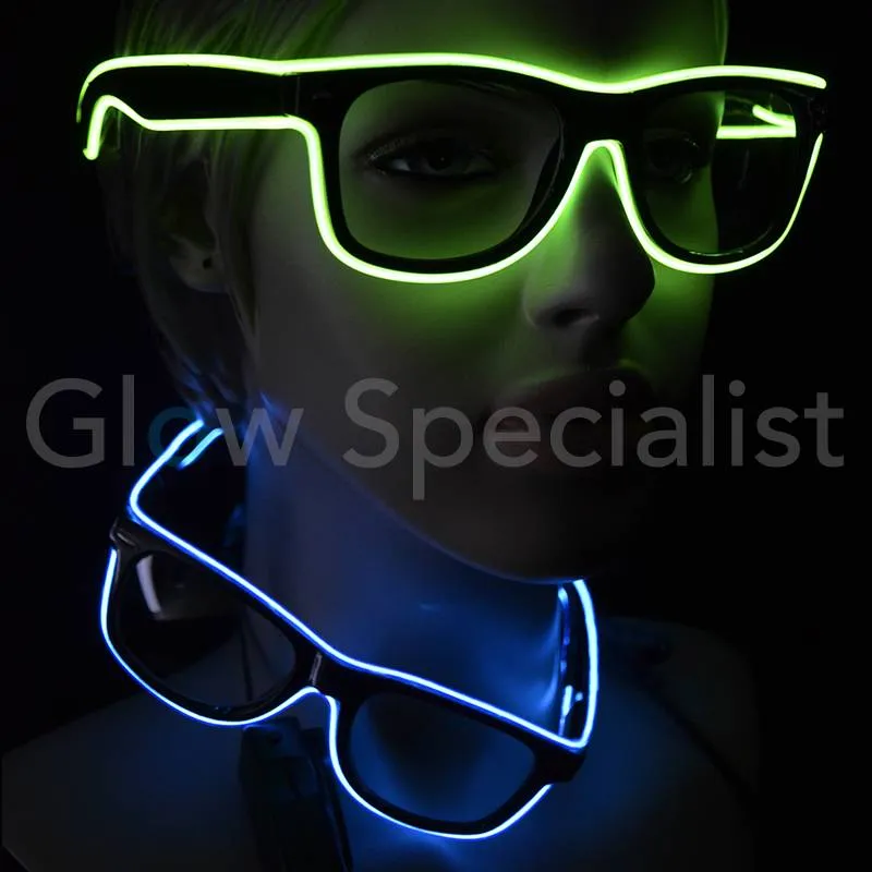 EL‑WIRE LED Glasses – Neon Light‑Up Party Glasses with Flash Modes