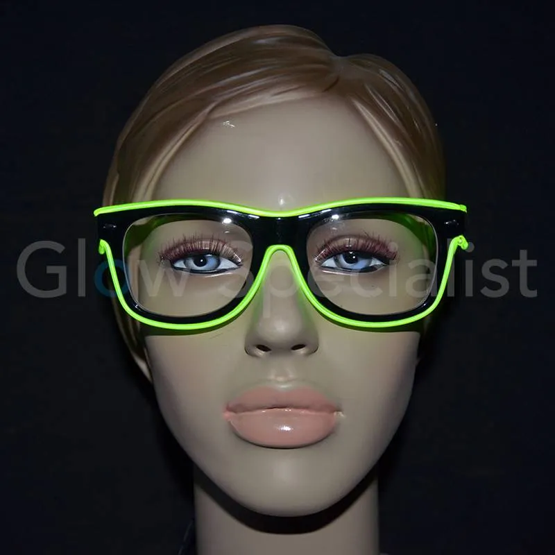EL‑WIRE LED Bril – Lichtgevende Neon Party Bril met Knipperstanden