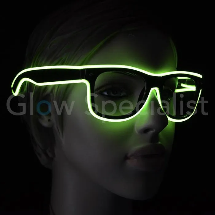 EL‑WIRE LED Bril – Lichtgevende Neon Party Bril met Knipperstanden