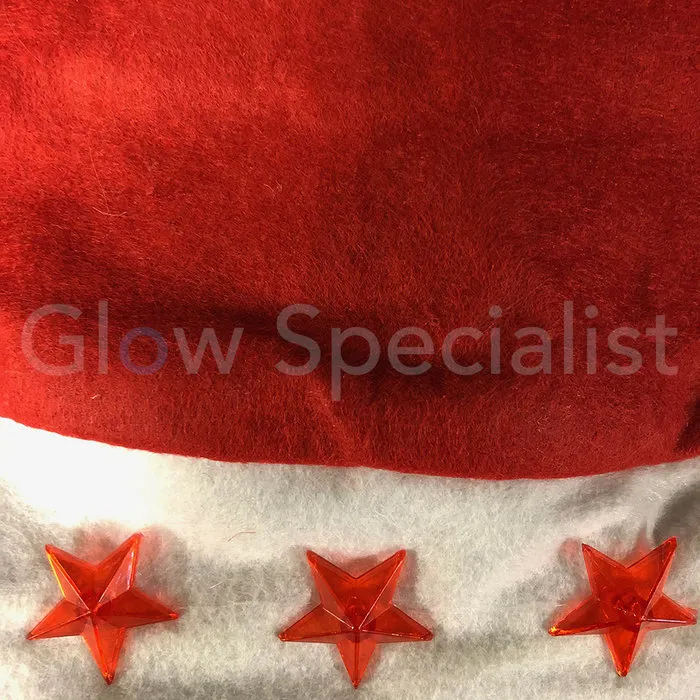 SANTA HAT WITH LIGHT-UP STARS - 1 PIECE - STANDARD