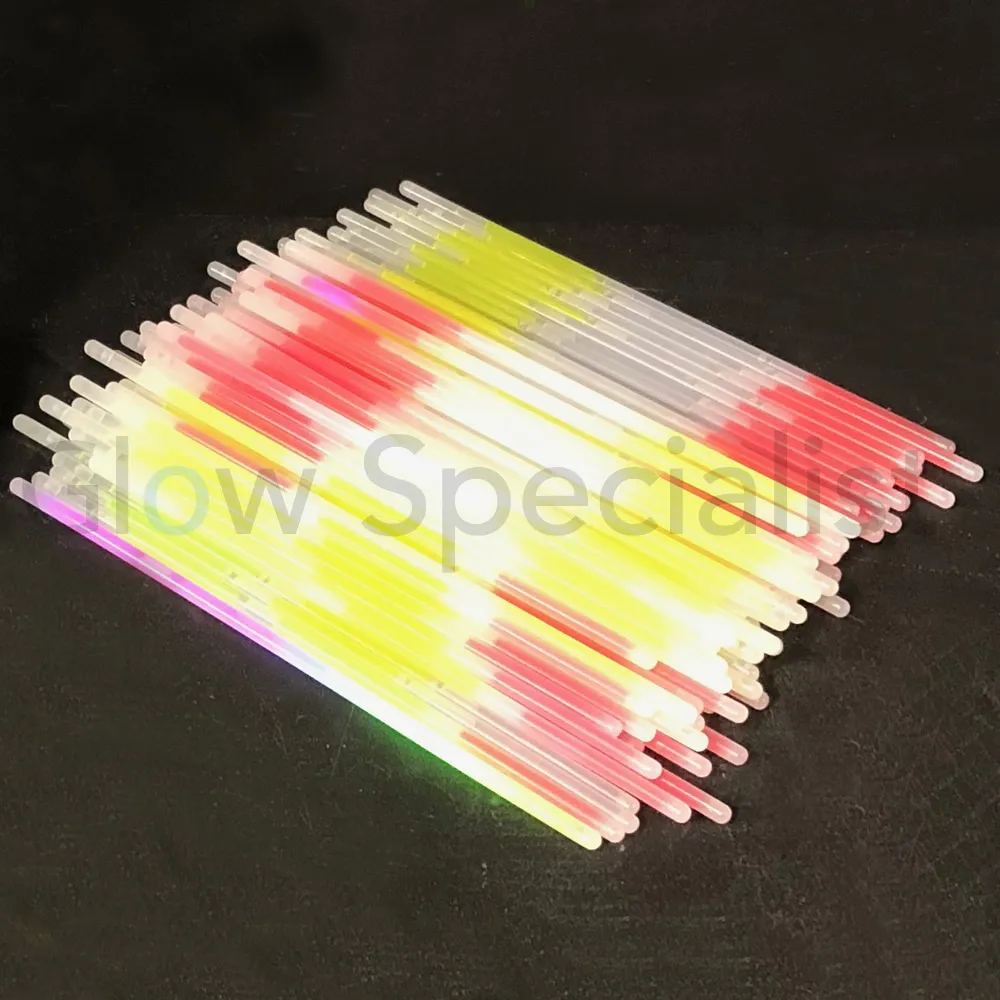 Glow Specialist Glow Bracelets Tricolor – Tube of 100 – Glowsticks / Breaklights – Long glow duration
