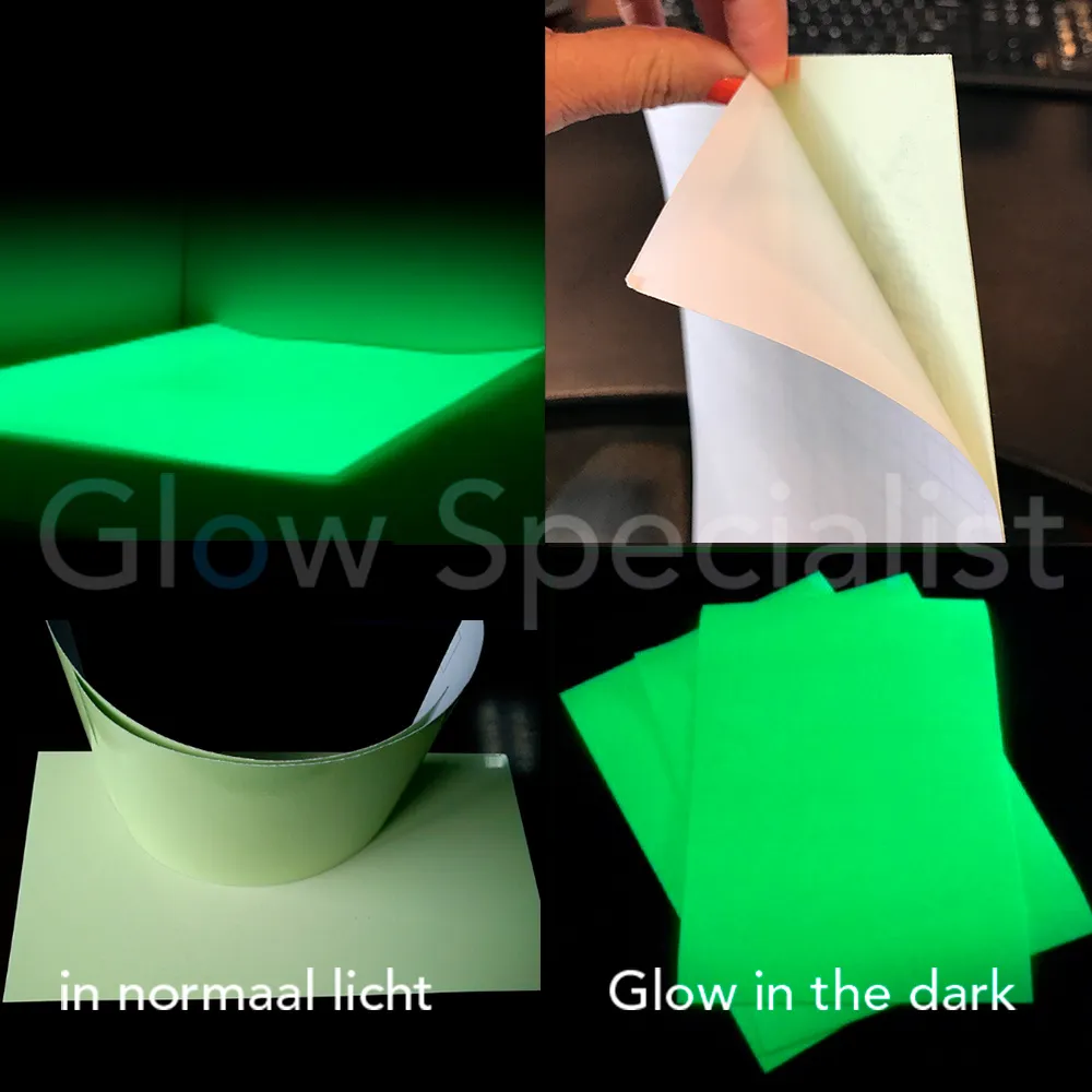 Glow in the Dark A4 Sticker Sheet – 240 x 297 mm – Luminous Vinyl Sticker Paper
