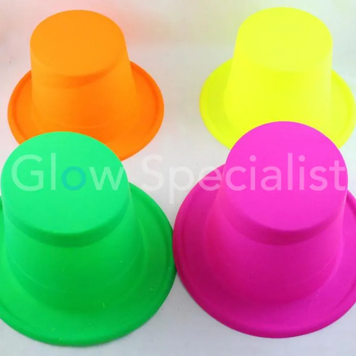 UV / BLACKLIGHT HOGE HOED - NEON ROZE - 12 STUKS