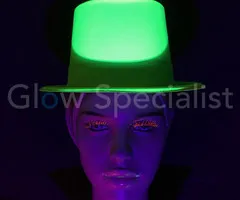UV / BLACKLIGHT TOP HAT - NEON YELLOW - 12 PCS