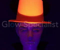 UV / BLACKLIGHT HOGE HOED - NEON ORANJE - 12 STUKS