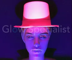 UV / BLACKLIGHT TOP HAT - NEON PINK - 12 PCS