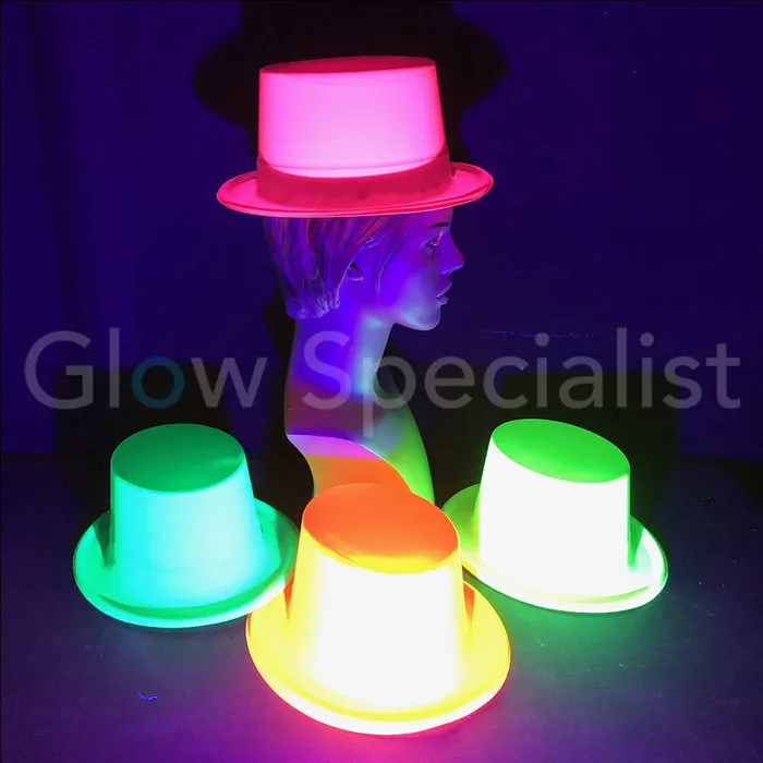 UV / BLACKLIGHT TOP HAT - NEON PINK - 12 PCS