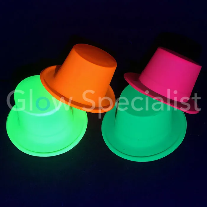 UV / BLACKLIGHT HOGE HOED - NEON ROZE - 12 STUKS