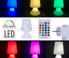 LED LAMP - COLOR CHANGING - RECHARGEABLE WITH REMOTE