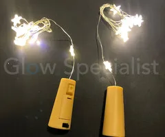 FLESSENSTOP MET 8 LED STERREN - WARM WIT - SET VAN 2