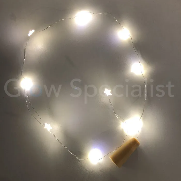 FLESSENSTOP MET 8 LED STERREN - WARM WIT - SET VAN 2
