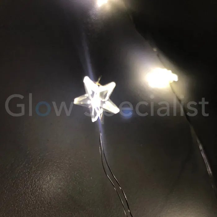 BOTTLE STOPPER WITH 8 LED STARS - WARM WHITE - 2 PCS