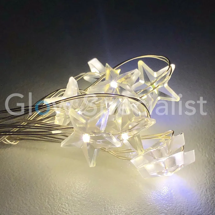 BOTTLE STOPPER WITH 8 LED STARS - WARM WHITE - 2 PCS