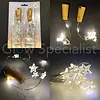BOTTLE STOPPER WITH 8 LED STARS - WARM WHITE - 2 PCS