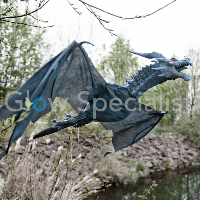 Europalms HALLOWEEN VLIEGENDE DRAAK 120 CM - MET LICHT EN GELUID