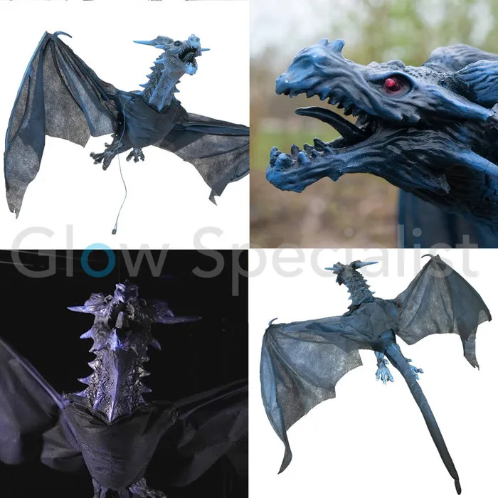 Europalms HALLOWEEN FLYING DRAGON 120 CM - WITH LIGHT AND SOUND
