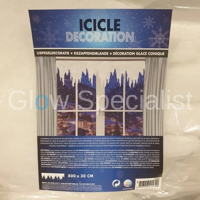 UV / BLACKLIGHT ICICLE DECORATION - 8 M X 30 CM