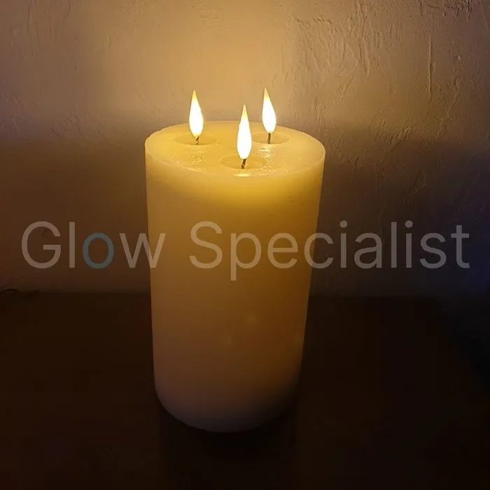 Simuflame SIMUFLAME XL LED KAARS - 3 LONTEN - MET AFSTANDBEDIENING - 25 CM