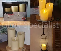 Simuflame SIMUFLAME LED KAARSEN  - SET VAN 3 - MET TIMER EN AFSTANDSBEDIENING - Ø 9CM