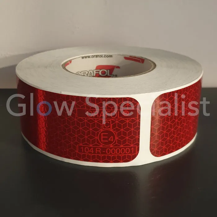 ORALITE® ORALITE REFLECTIVE MARKING STICKERS - RED - PER METER (6 LABELS)