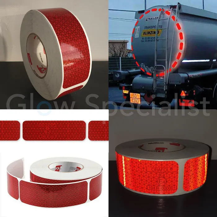 ORALITE® ORALITE REFLECTIVE MARKING STICKERS - RED - PER METER (6 LABELS)