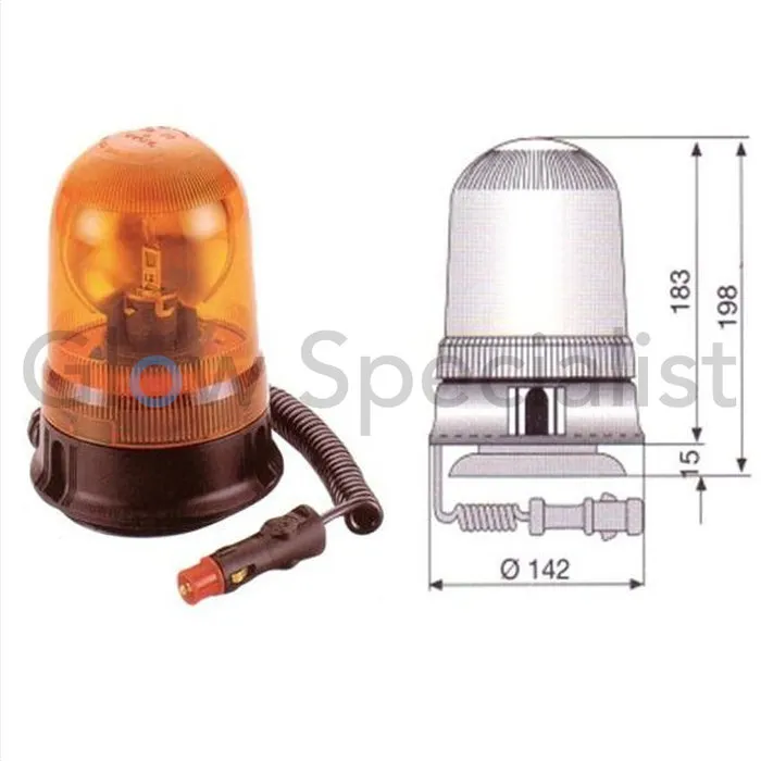 ZWAAILICHT 'H1 PULSAR' - MAGNETISCH -12V - ORANJE