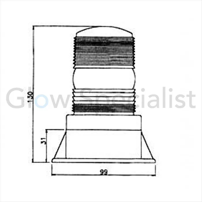 LED STROBE LIGHT - 12V-110V - FLAT FIXED MOUNTING - ORANGE
