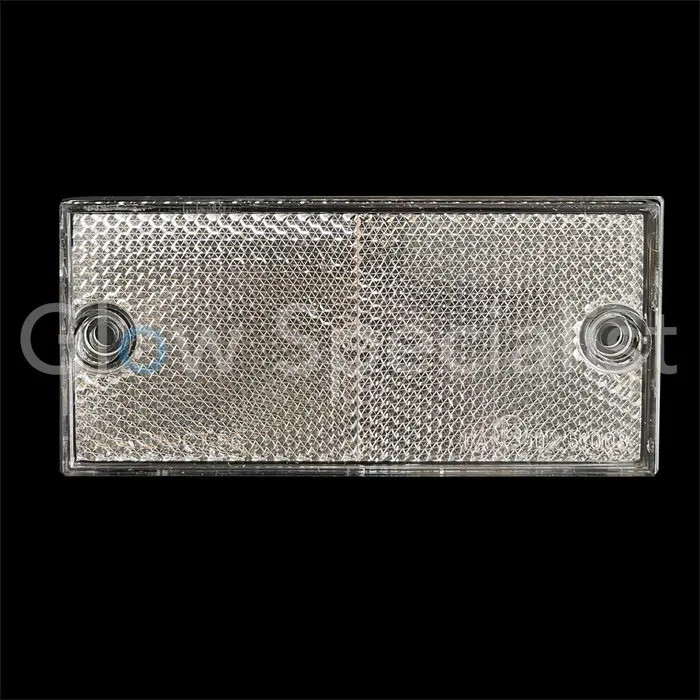 RECHTHOEKIGE REFLECTOR WIT - 105 X 48 MM - MET SCHROEFGATEN - SET VAN 2