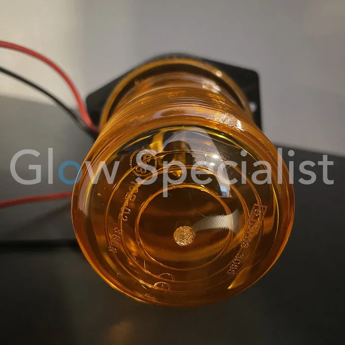 LED STROBE LIGHT - 12V-110V - FLAT FIXED MOUNTING - ORANGE