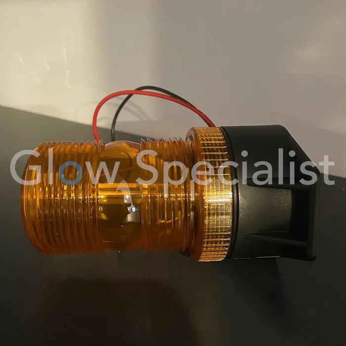 LED STROBE LIGHT - 12V-110V - FLAT FIXED MOUNTING - ORANGE