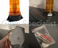 LED FLITSLICHT  - 12V-110V - PLATTE VASTE MONTAGE - ORANJE