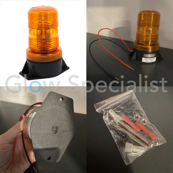 LED FLITSLICHT  - 12V-110V - PLATTE VASTE MONTAGE - ORANJE