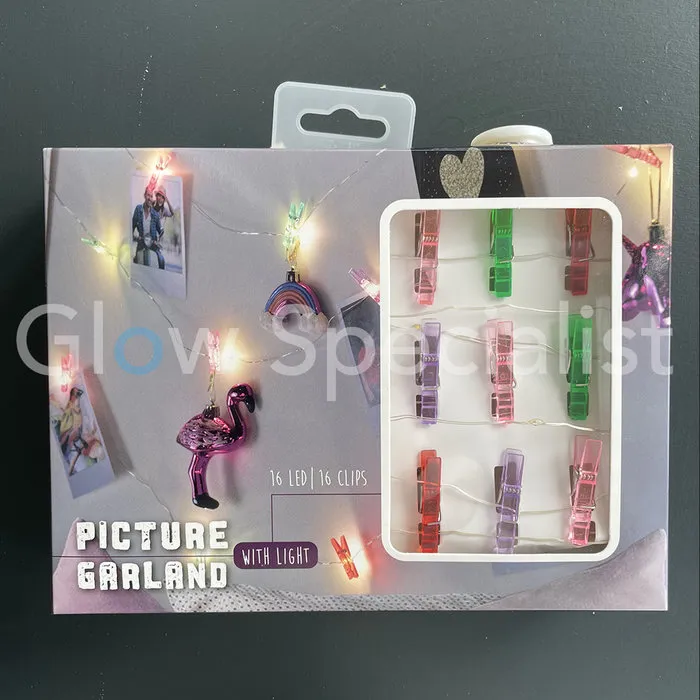 PICTURE GARLAND WITH LIGHT AND 16 CLIPS - 3 METER