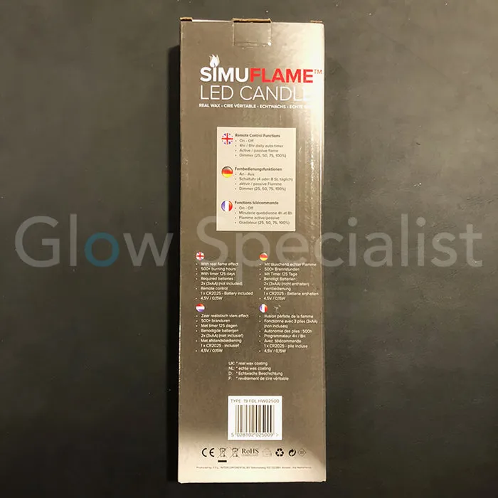 Simuflame LED SIMUFLAME KAARSEN MET AFSTANDSBEDIENING - DELUXE FLAME - IVOOR - SET VAN 2