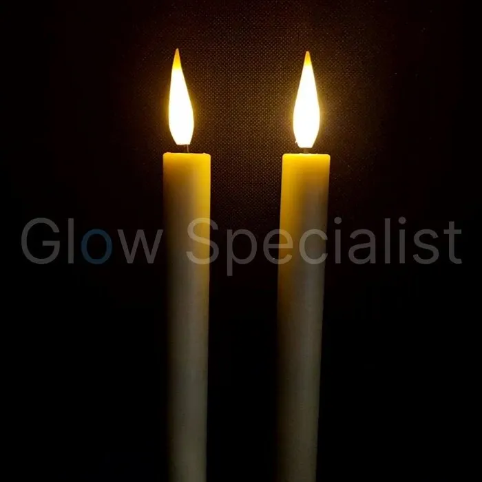 Simuflame LED SIMUFLAME CANDLES WITH REMOTE CONTROL - DELUXE FLAME - IVORY - SET OF 2