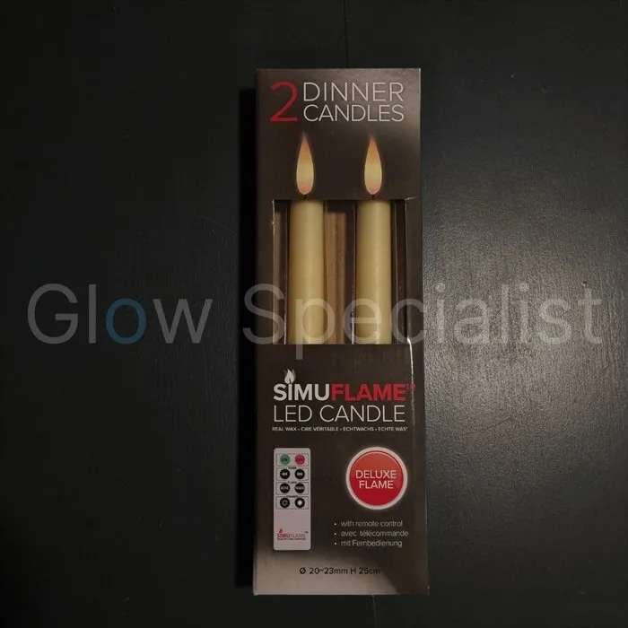 Simuflame LED SIMUFLAME KAARSEN MET AFSTANDSBEDIENING - DELUXE FLAME - IVOOR - SET VAN 2
