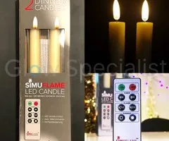 Simuflame LED SIMUFLAME CANDLES WITH REMOTE CONTROL - IVORY -SET OF 2