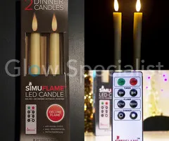 Simuflame LED SIMUFLAME KAARSEN MET AFSTANDSBEDIENING - DELUXE FLAME - IVOOR - SET VAN 2
