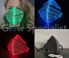 LIGHT UP FIBRE OPTIC FACE MASK - RECHARGEABLE - 11 POSITIONS