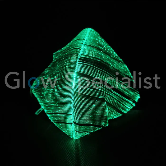 LIGHT UP FIBRE OPTIC FACE MASK - RECHARGEABLE - 11 POSITIONS