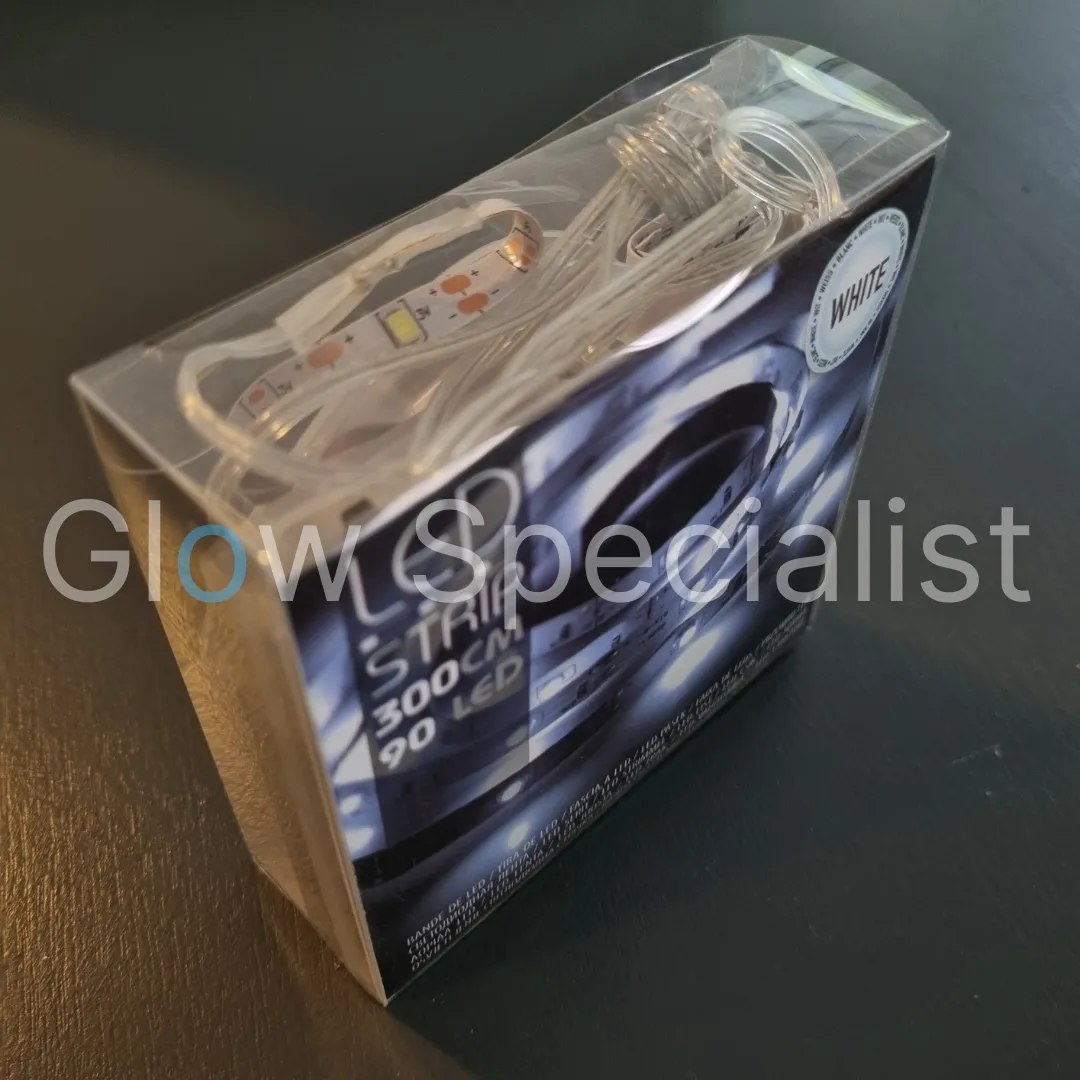LED Strip – 3 Meter – 90 Koelwitte LEDs – Batterijgevoed – Voor Spiegel, Kast, Reclameborden & Decor