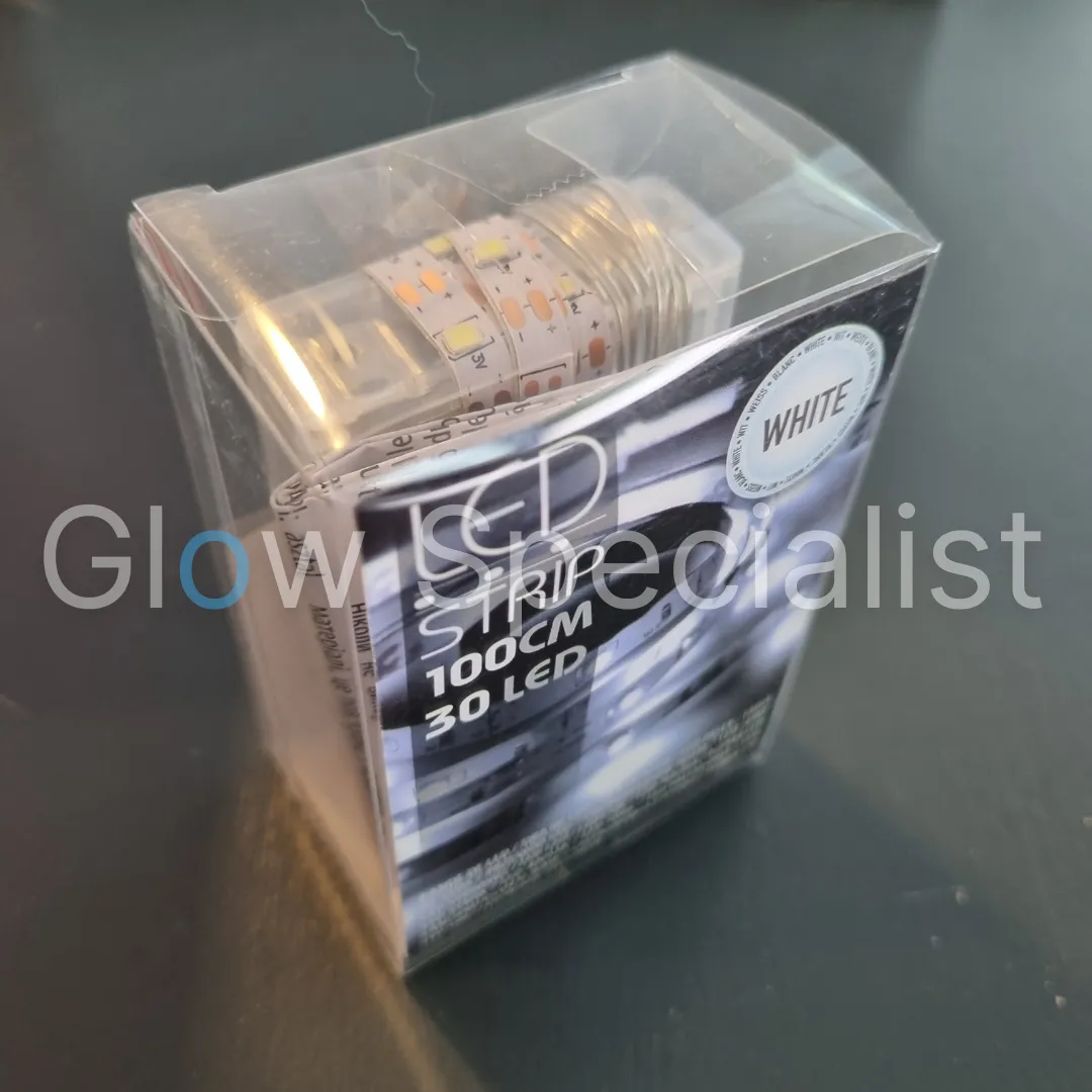 LED Strip – 1 Meter – 30 Koelwitte LEDs – Batterijgevoed – Voor Spiegel, Kast, Reclameborden & Decor