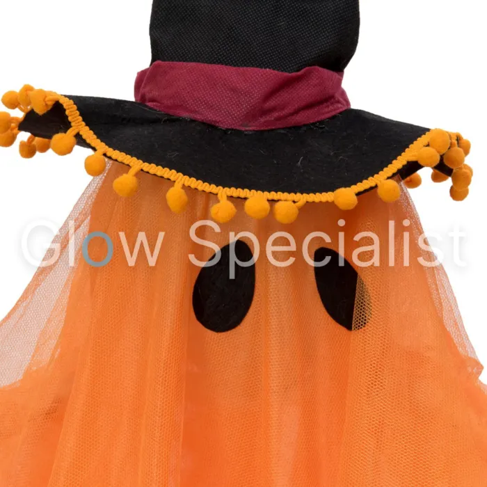 Europalms HALLOWEEN ORANJE SPOOK MET HEKSENHOED - COLOR CHANGING - 150 CM