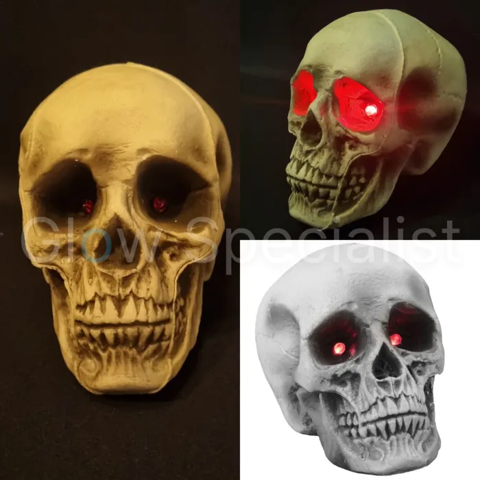 HALLOWEEN SKULL WITH RED LED EYES